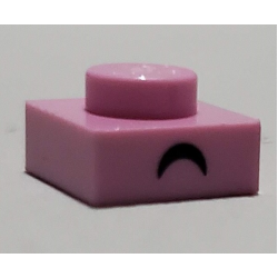 Plate 1 x 1 with Black Curved Eyebrow Pattern Plate 1 x 1 with Black Curved Eyebrow Pattern