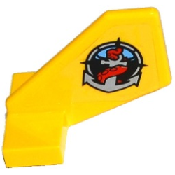 Tail Shuttle, Small with Deep Sea Logo with Silver Anchor and Red Tentacle Pattern on Left Side (Sticker) - Set 60092