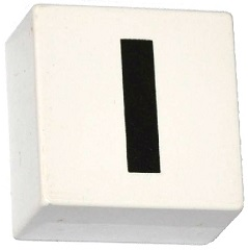 Duplo, Tile 2 x 2 x 1 with Black Lowercase Letter l Pattern