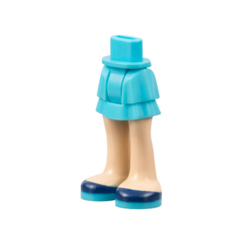 Деталь LEGO 92250c00pb12 Mini Doll Hips and Skirt Layered, Light Nougat Legs and Dark Blue Shoes Pattern - Thick Hinge