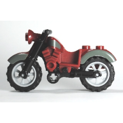 Motorcycle Vintage with Black Chassis and Light Bluish Gray Wheels with Dark Bluish Gray Trim Pattern Motorcycle Vintage with Black Chassis and Light Bluish Gray Wheels with Dark Bluish Gray Trim Pattern