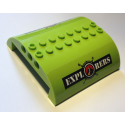 Slope, Curved 8 x 8 x 2 Double with 'EXPLORERS' and Volcano Explorers Logo Compass Pattern on Both Sides (Stickers) - Set 60125 Slope, Curved 8 x 8 x 2 Double with 'EXPLORERS' and Volcano Explorers Logo Compass Pattern on Both Sides (Stickers) - Set 60125