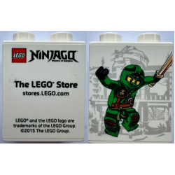 Duplo, Brick 1 x 2 x 2 with Ninjago The LEGO Store stores.LEGO.com, Lloyd Minifigure Pattern Duplo, Brick 1 x 2 x 2 with Ninjago The LEGO Store stores.LEGO.com, Lloyd Minifigure Pattern