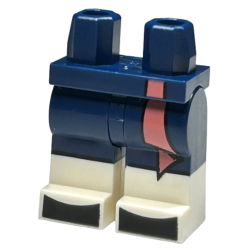 Hips and Legs with Molded White Lower Legs / Boots and Printed Shorts, Coral Sash End and Black Toes Pattern Hips and Legs with Molded White Lower Legs / Boots and Printed Shorts, Coral Sash End and Black Toes Pattern