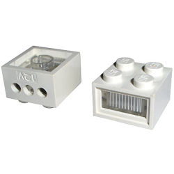 Electric, Light Brick 12V 2 x 2 with 3 Plug Holes, Trans-Clear Diffuser Lens