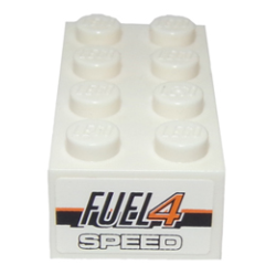 Brick 2 x 4 with 'FUEL4 SPEED' Logo Pattern on Both Ends (Stickers) - Set 8147