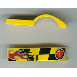 Vehicle, Mudguard 1 x 4 1/2 with Flame and Red Taillight Pattern Vehicle, Mudguard 1 x 4 1/2 with Flame and Red Taillight Pattern