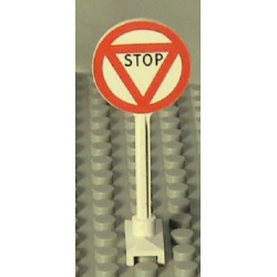 Road Sign Round with 'STOP' in Triangle Pattern