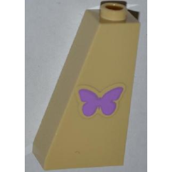 Slope 75 2 x 1 x 3 with Purple Butterfly Pattern (Sticker) - Set 3189 Slope 75 2 x 1 x 3 with Purple Butterfly Pattern (Sticker) - Set 3189