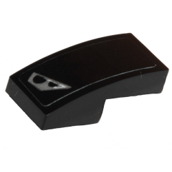 Slope, Curved 2 x 1 x 2/3 with Silver Headlight Pattern Model Left Side (Sticker) - Set 30342 Slope, Curved 2 x 1 x 2/3 with Silver Headlight Pattern Model Left Side (Sticker) - Set 30342