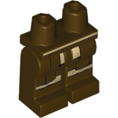 Деталь LEGO 970c00pb1443 Hips and Legs with SW Jedi Robe Ends and Tan Shirt and Knee Wrappings Pattern