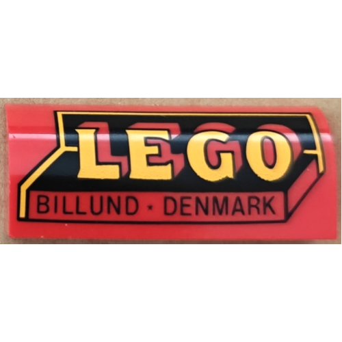 Деталь LEGO 6191pb042 Slope, Curved 1 x 4 x 1 1/3 with Vintage LEGO Logo with Black 'BILLUND' and 'DENMARK' Pattern (Set 4000040)