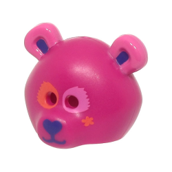 Minifigure, Headgear Mask Bear Rounded with Orange and Dark Pink Eye Patches, Dark Purple Auricles, Nose, and Mouth, Star Pattern (BAM) Minifigure, Headgear Mask Bear Rounded with Orange and Dark Pink Eye Patches, Dark Purple Auricles, Nose, and Mouth, Star Pattern (BAM)