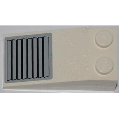 Деталь LEGO 30363pb018 Slope 18 4 x 2 with Black Vent Grille on Gray Background Pattern (Sticker) - Set 7213