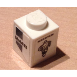 Brick 1 x 1 with 'Mobil 1' and Dark Bluish Gray Markings and 'SCHAEFFLER' with Michelin Logo Pattern Model Left Side (Stickers) - Set 75876 Brick 1 x 1 with 'Mobil 1' and Dark Bluish Gray Markings and 'SCHAEFFLER' with Michelin Logo Pattern Model Left Side (Stickers) - Set 75876