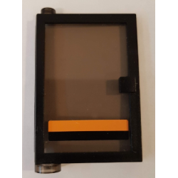 Door 1 x 4 x 5 Left with Trans-Brown Glass and Black and Orange Stripe Pattern (Sticker) - Set 8135 Door 1 x 4 x 5 Left with Trans-Brown Glass and Black and Orange Stripe Pattern (Sticker) - Set 8135