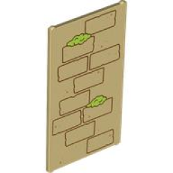 Glass for Window 1 x 4 x 6 with Reddish Brown Bricks, Lime Moss and Medium Nougat Dots Pattern Glass for Window 1 x 4 x 6 with Reddish Brown Bricks, Lime Moss and Medium Nougat Dots Pattern