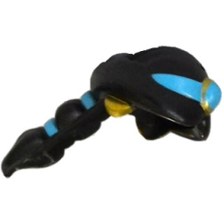 Mini Doll, Hair Friends Long with Ponytail Braided with 2 Bands with Medium Azure Tiara and Gold Earrings Pattern Mini Doll, Hair Friends Long with Ponytail Braided with 2 Bands with Medium Azure Tiara and Gold Earrings Pattern