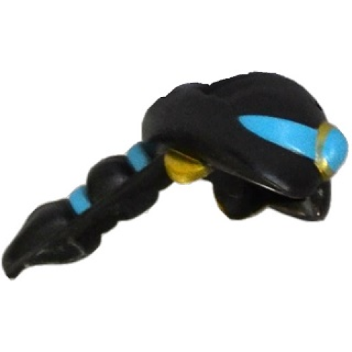 Деталь LEGO 19196pb01 Mini Doll, Hair Friends Long with Ponytail Braided with 2 Bands with Medium Azure Tiara and Gold Earrings Pattern