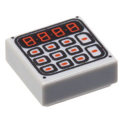 Tile 1 x 1 with Black and Red Digital Keypad Pattern Tile 1 x 1 with Black and Red Digital Keypad Pattern