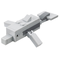 Minecraft Dolphin (Light Bluish Gray Plate 2 x 4 Inside) - Brick Built