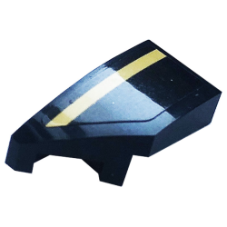 Wedge 2 x 1 x 2/3 Left with Gold Stripe Pattern (Sticker) - Set 76899