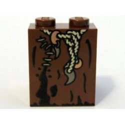 Slope 65 2 x 2 x 2 with Bottom Tube with Minifigure Dress / Skirt / Robe, Rope Belt, Tatters, and Stitches Pattern