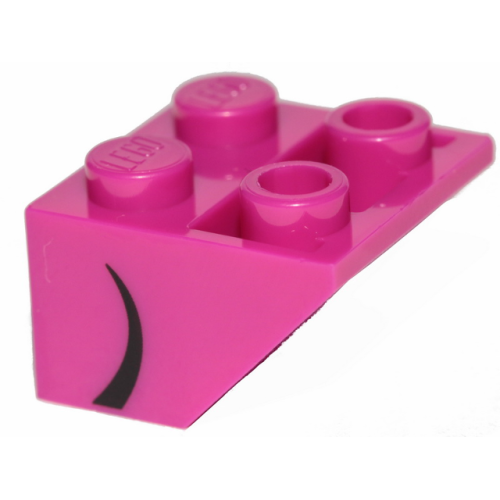 Деталь LEGO 3660pb023 Slope, Inverted 45 2 x 2 with Flat Bottom Pin with Curved Black Line on Side Pattern (Queen Watevra Wa'Nabi Mouth)