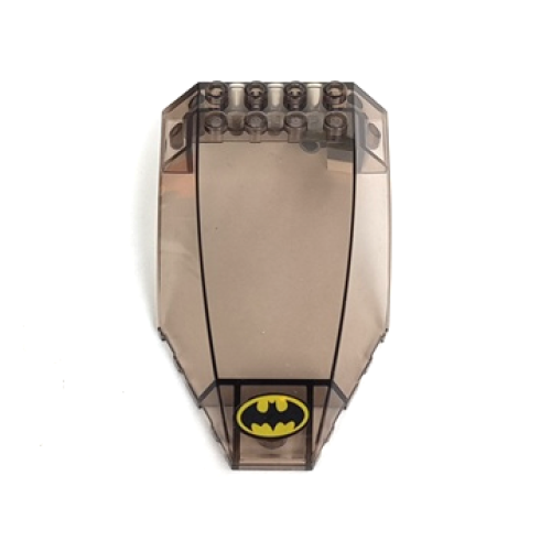 Деталь LEGO 45705pb004 Windscreen 10 x 6 x 2 Curved with Batman Logo Pattern (Sticker) - Sets 7780 / 7781 / 7787