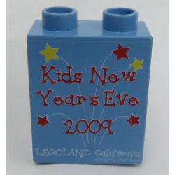 Duplo, Brick 1 x 2 x 2 with Kids' New Year's Eve 2009 Red Letters Pattern Duplo, Brick 1 x 2 x 2 with Kids' New Year's Eve 2009 Red Letters Pattern