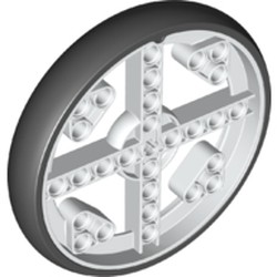 Wheel 88 x 14 Technic with Axle Hole and 28 Pin Holes with Molded Black Hard Rubber Tire Pattern Wheel 88 x 14 Technic with Axle Hole and 28 Pin Holes with Molded Black Hard Rubber Tire Pattern