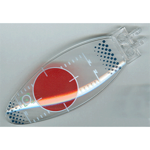 Деталь LEGO 47844pb01 Windscreen 9 x 3 x 1 2/3 Bubble Canopy with Red Circle and Verniers Pattern