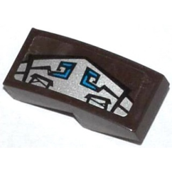 Slope, Curved 2 x 1 x 2/3 with Blue and Silver Gorilla Armor Pattern Model Left Side (Sticker) - Set 70125 Slope, Curved 2 x 1 x 2/3 with Blue and Silver Gorilla Armor Pattern Model Left Side (Sticker) - Set 70125