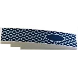 Slope, Curved 8 x 2 with Dark Blue Diamond Mesh and Oval Pattern Slope, Curved 8 x 2 with Dark Blue Diamond Mesh and Oval Pattern