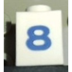 Brick 1 x 1 with Blue Number 8 Pattern (Serif Font)