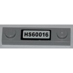 Plate, Modified 1 x 4 with 2 Studs without Groove with 'HS60016' Pattern (Sticker) - Set 60016 Plate, Modified 1 x 4 with 2 Studs without Groove with 'HS60016' Pattern (Sticker) - Set 60016