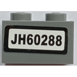 Brick 1 x 2 with 'JH60288' Pattern (Sticker) - Set 60288
