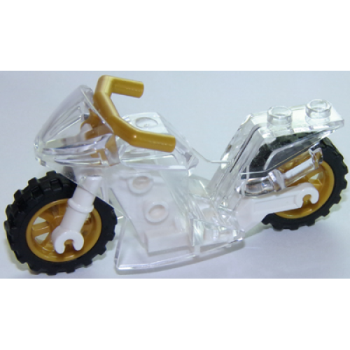 Деталь LEGO 18895c04 Motorcycle Sport Bike with White Frame, Pearl Gold Wheels and Angular Handlebars