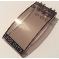 Windscreen 8 x 4 x 2 Curved with Locking Dual 2 Fingers with White Dotted 'LEGO CITY' on Black Background Pattern (Sticker) - Set 7938 Windscreen 8 x 4 x 2 Curved with Locking Dual 2 Fingers with White Dotted 'LEGO CITY' on Black Background Pattern (Sticker) - Set 7938