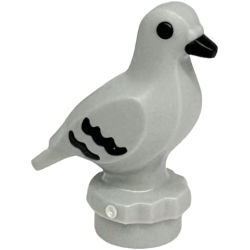 Bird, Pigeon with Molded Black Eyes, Beak and Feathers Pattern