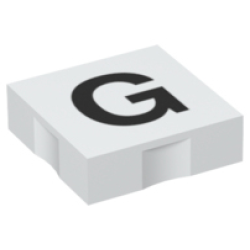 Duplo, Tile 2 x 2 with Black Capital Letter G Pattern