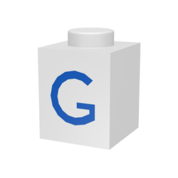 Brick 1 x 1 with Blue Capital Letter G Pattern Brick 1 x 1 with Blue Capital Letter G Pattern