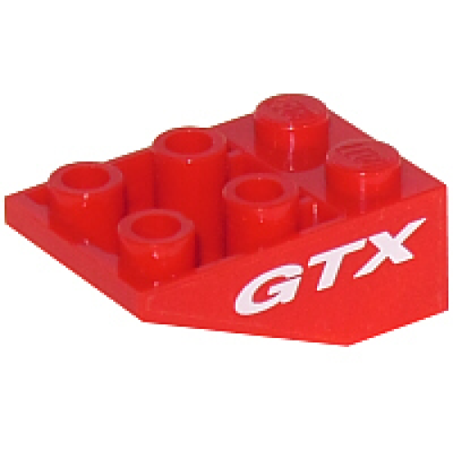 Деталь LEGO 3747apb01 Slope, Inverted 33 3 x 2 with Flat Bottom Pin without Connections between Studs with White GTX Pattern on Both Sides (Stickers) - Set 8210