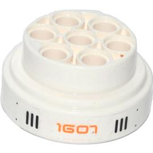 Деталь LEGO 60208pb03 Wheel 31mm D. x 15mm Technic with Black Rivets and Grilles, Stylized Orange '1607' Pattern (Sticker) - Set 70707