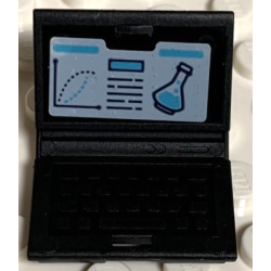 Minifigure, Utensil Computer Laptop with Graph, Lines and Erlenmeyer Flask Pattern (Sticker) - Set 75939 Minifigure, Utensil Computer Laptop with Graph, Lines and Erlenmeyer Flask Pattern (Sticker) - Set 75939