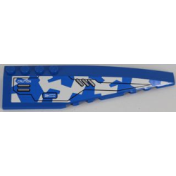 Wedge 12 x 3 Right with Silver Vents and 'CAUTION' on Blue and White Camouflage Pattern (Sticker) - Set 8118
