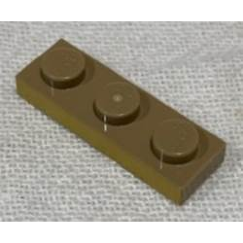 Деталь LEGO 3623pb022 Plate 1 x 3 with Gold Pattern on Long Edge