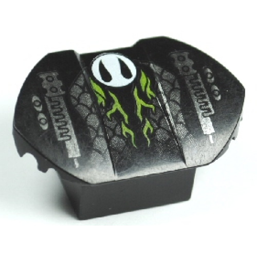 Деталь LEGO 30600pb02 Brick, Modified 2 x 2 No Studs, Sloped with Flared Wings with Snake Pattern