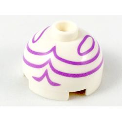 Brick, Round 2 x 2 Dome Top with Medium Lavender Turban Wrappings Pattern