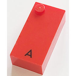 Brick, Braille 2 x 4 with 1 Stud with Black Capital Letter A Pattern (dots-1 ⠁) (French with Antoine Numbers) Brick, Braille 2 x 4 with 1 Stud with Black Capital Letter A Pattern (dots-1 ⠁) (French with Antoine Numbers)